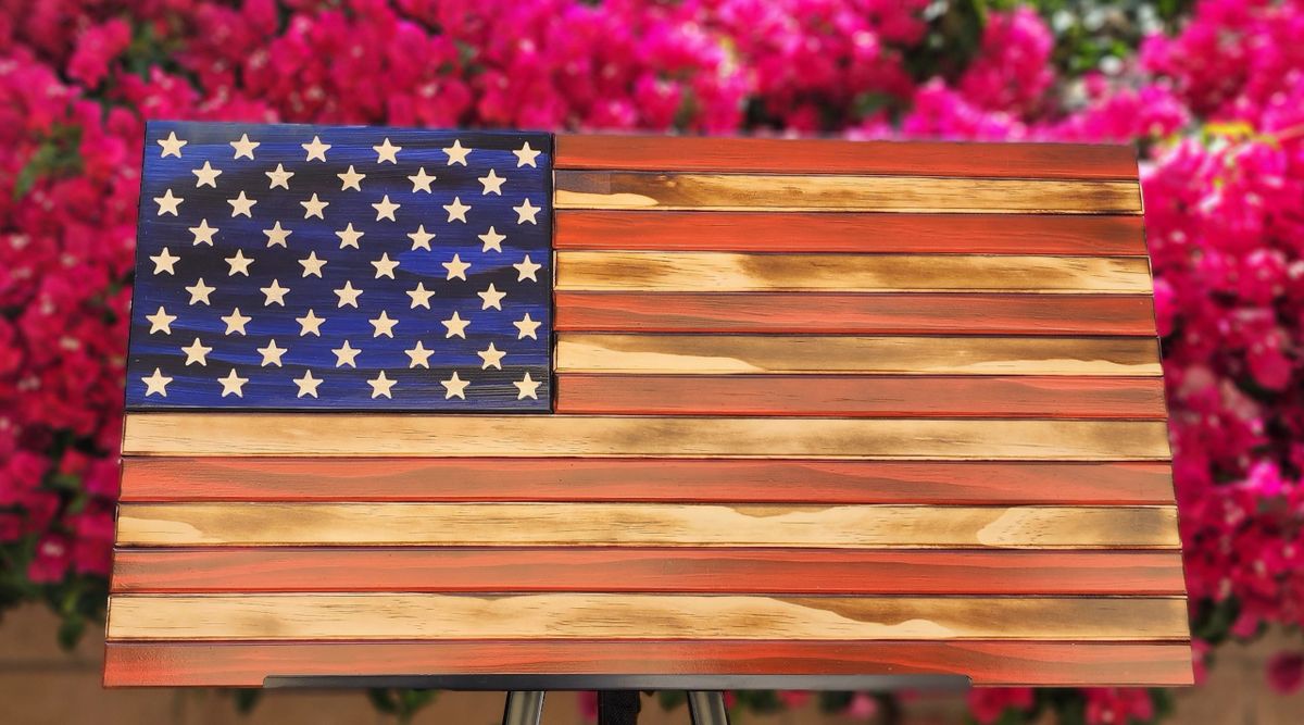 Rustic American Flags